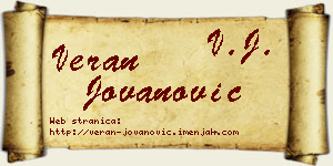 Veran Jovanović vizit kartica